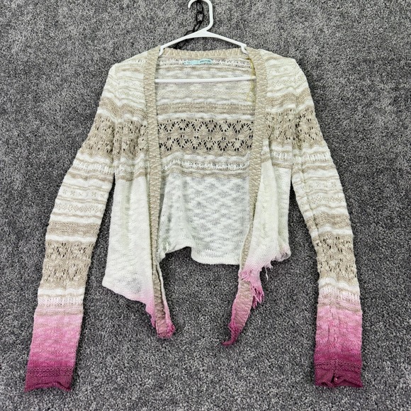 Maurices Sweaters - Maurices Sweater Womens Small Multicolor Open Knit Ombre Cardigan Boho Sheer